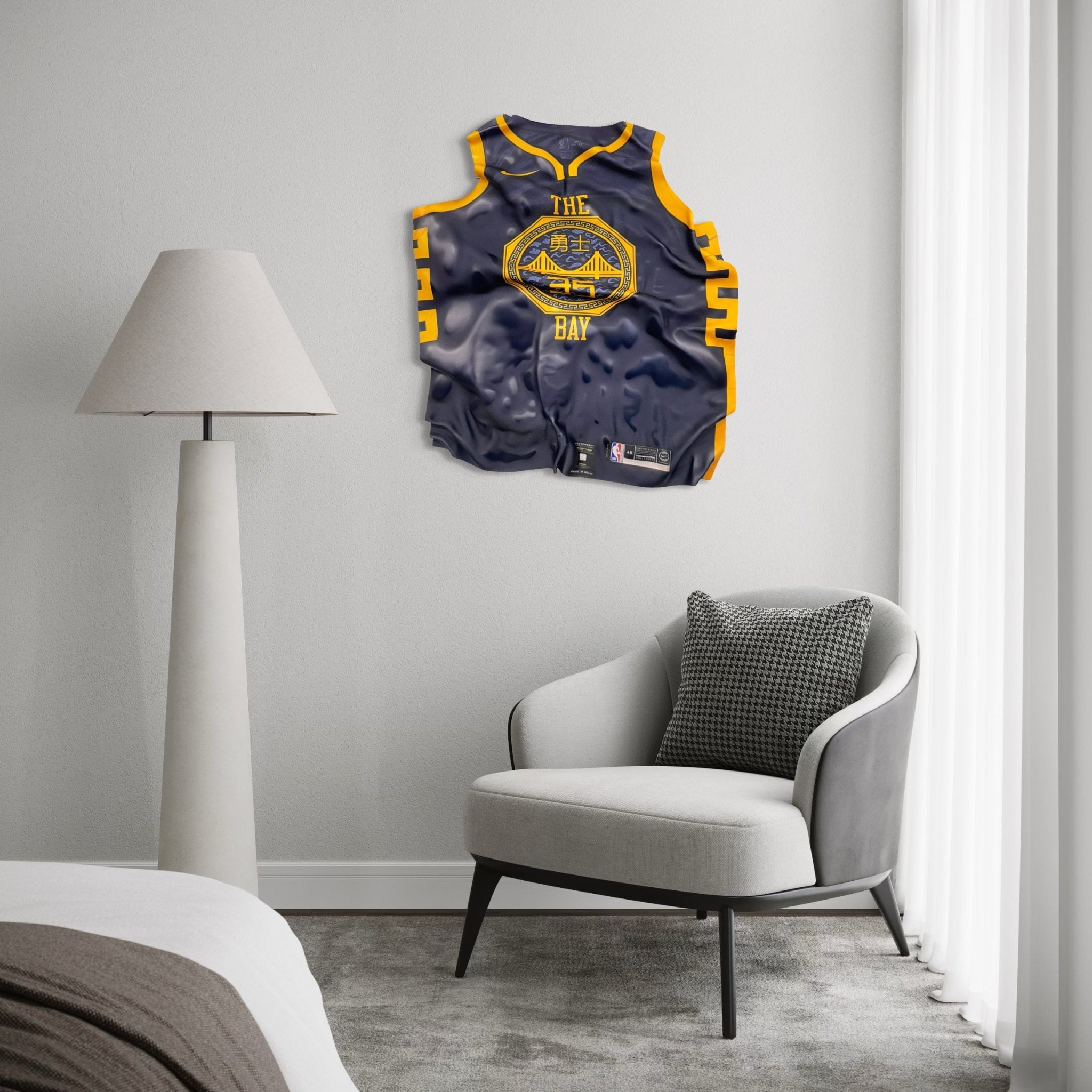 Tableau froissé - Maillot NBA "The Bay" - Luxartis