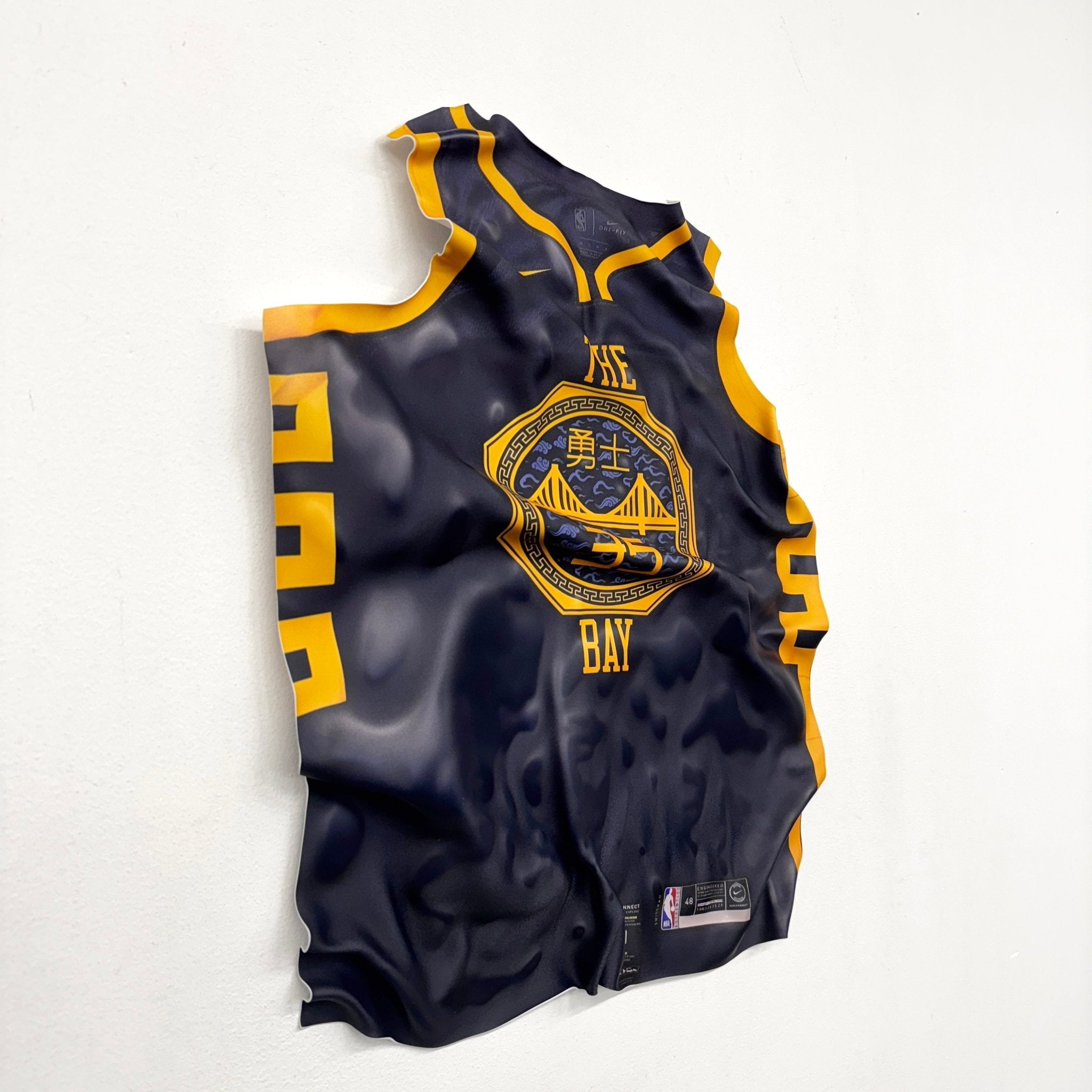 Tableau froissé - Maillot NBA "The Bay" - Luxartis