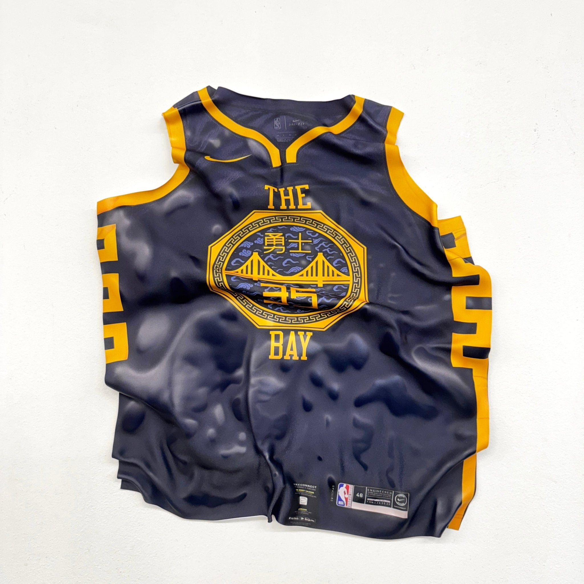 Tableau froissé - Maillot NBA "The Bay" - Luxartis