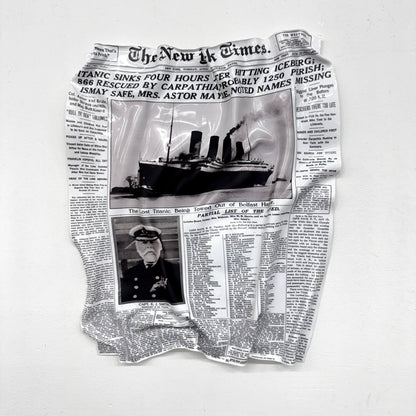 Tableau froissé - Naufrage du Titanic "NY Times 1912" - Luxartis