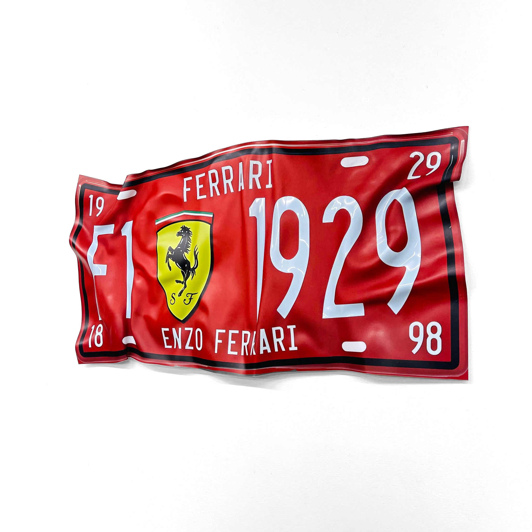 Tableau froissé - Plaque Ferrari - Luxartis