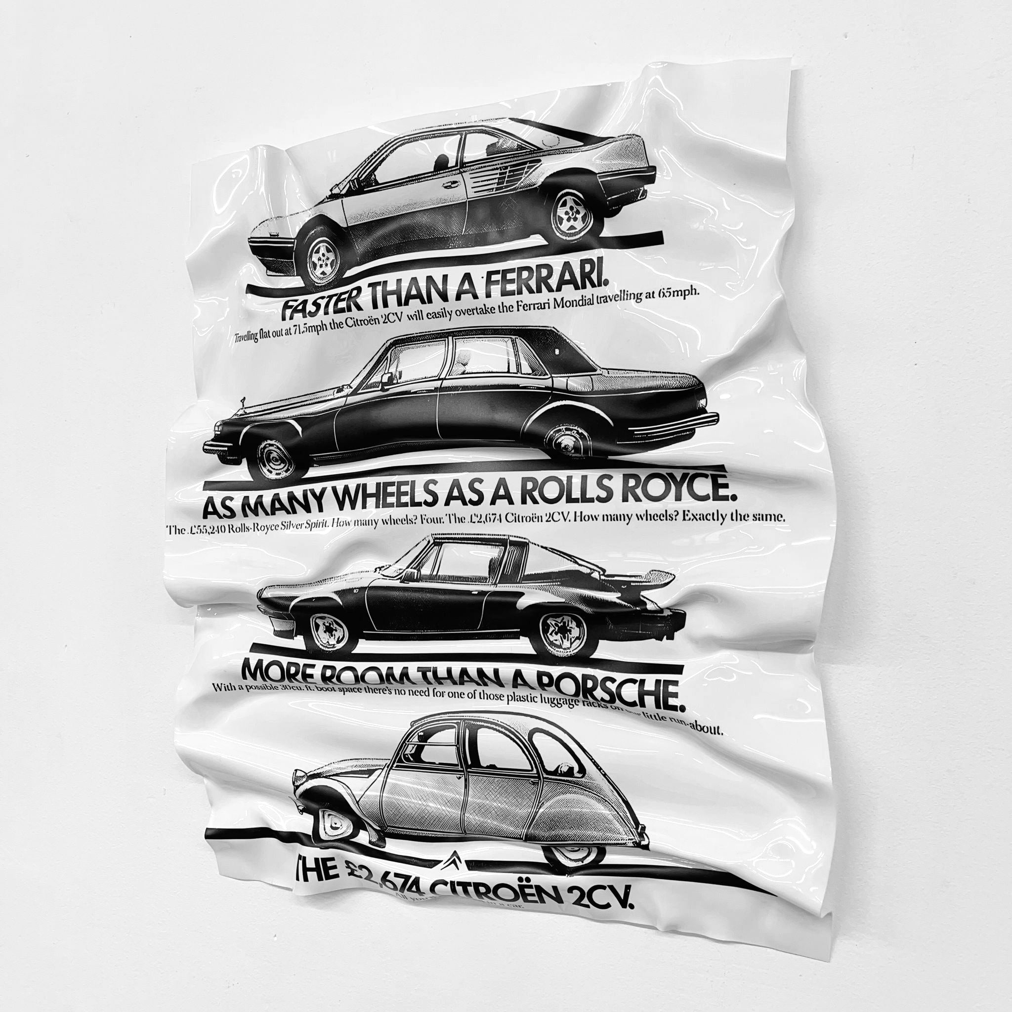 Tableau froissé - Pub Automobile - Luxartis