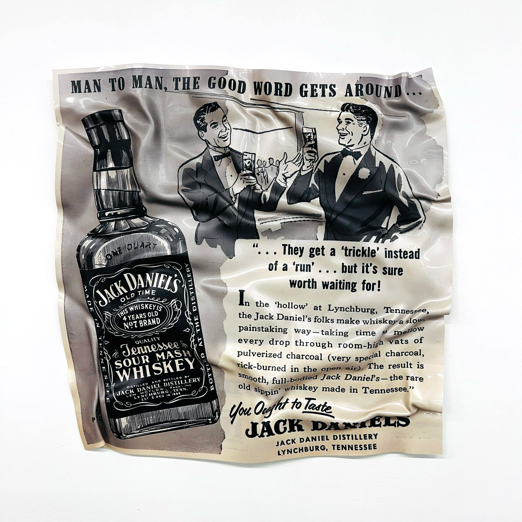 Tableau froissé - Pub Jack Daniels - Luxartis