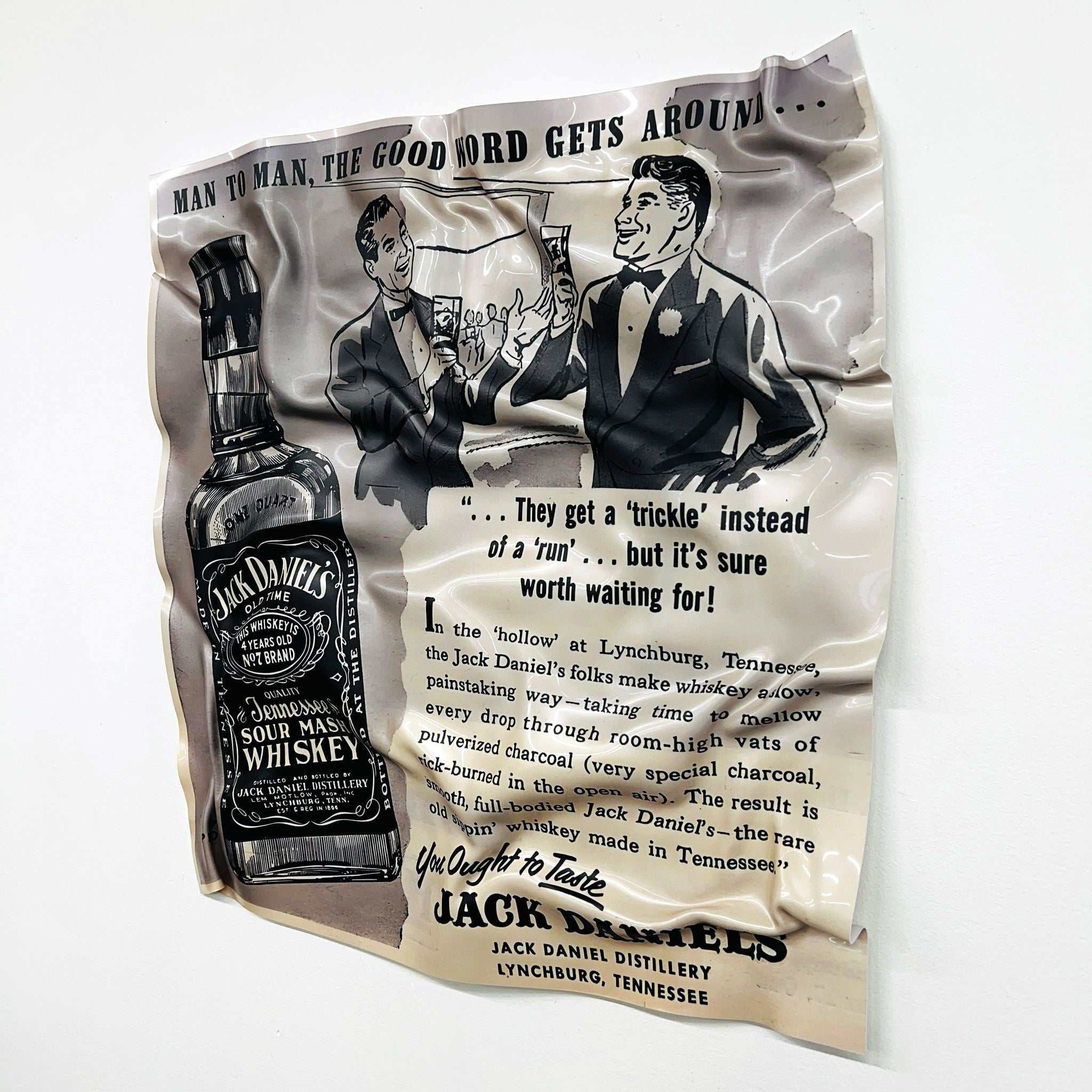 Tableau froissé - Pub Jack Daniels - Luxartis