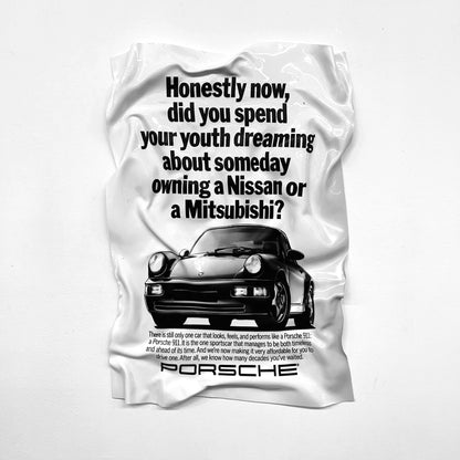 Tableau froissé - Pub Porsche 911 - Luxartis