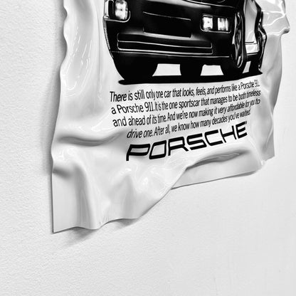 Tableau froissé - Pub Porsche 911 - Luxartis
