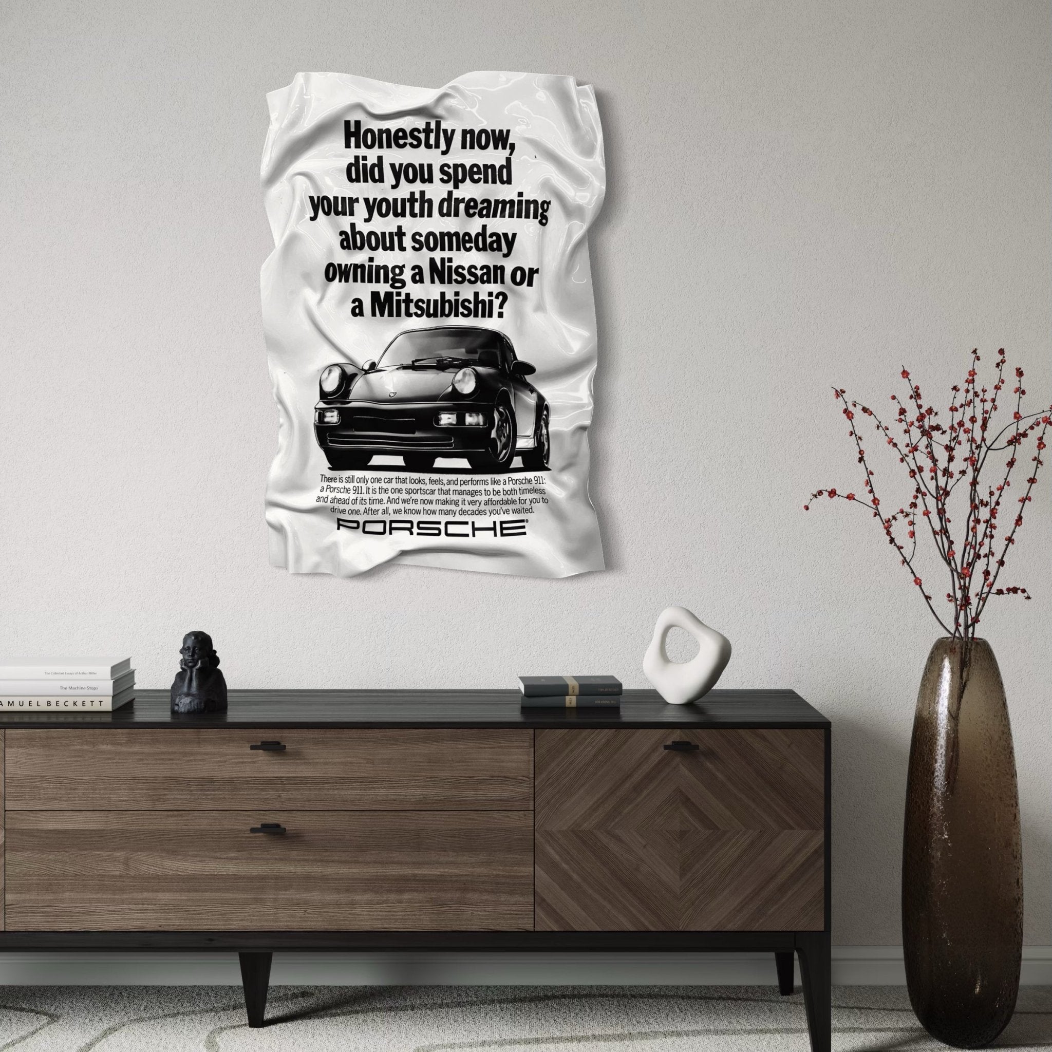 Tableau froissé - Pub Porsche 911 - Luxartis