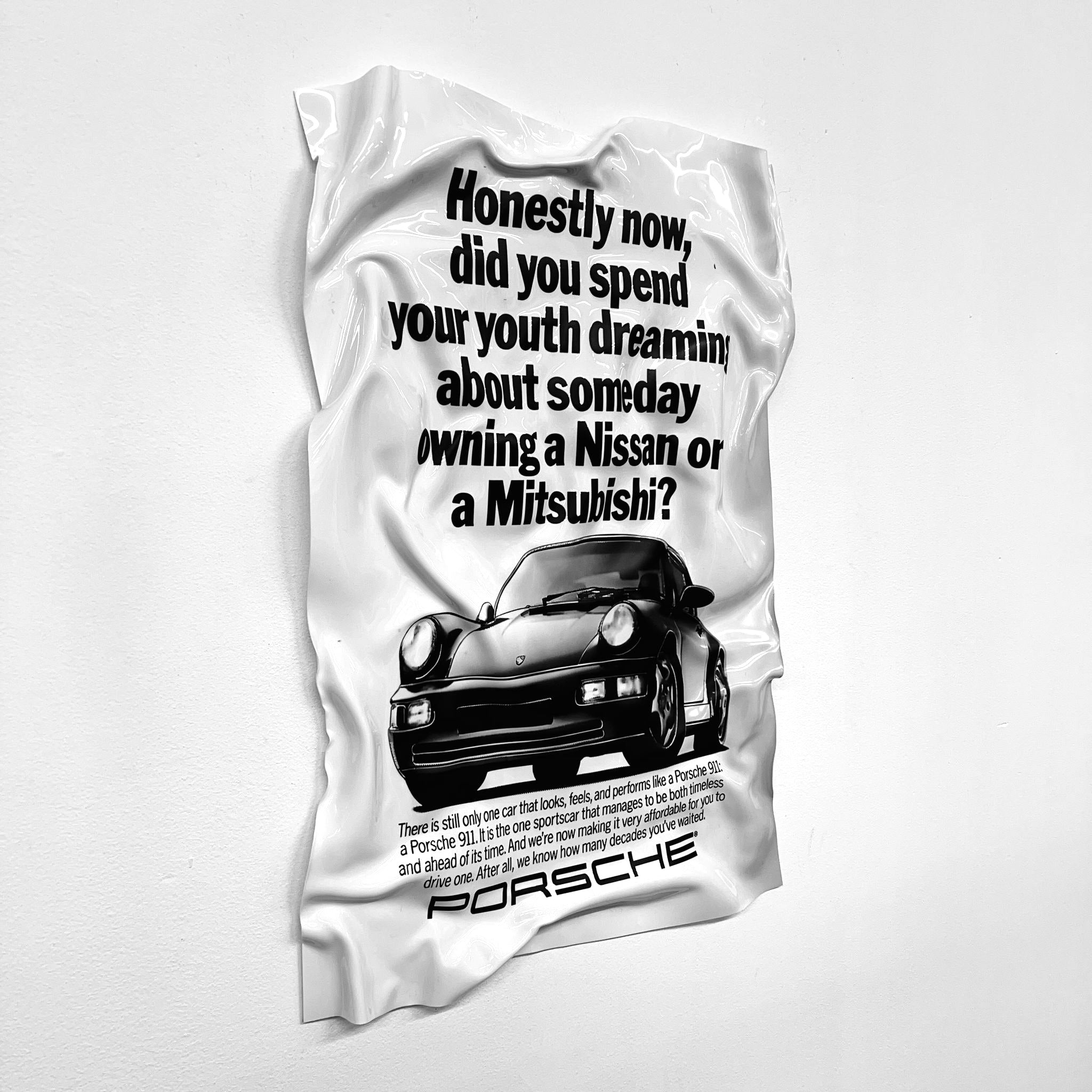 Tableau froissé - Pub Porsche 911 - Luxartis