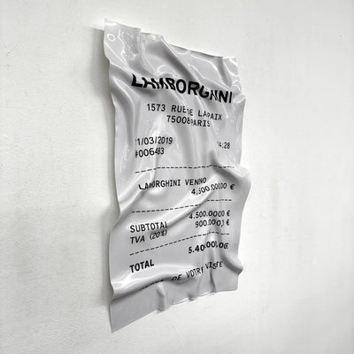 Tableau froissé - Reçu Lamborghini "Veneno" - Luxartis