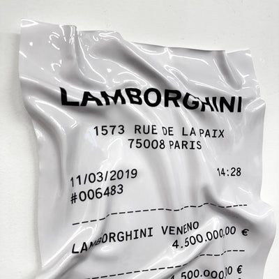 Tableau froissé - Reçu Lamborghini "Veneno" - Luxartis