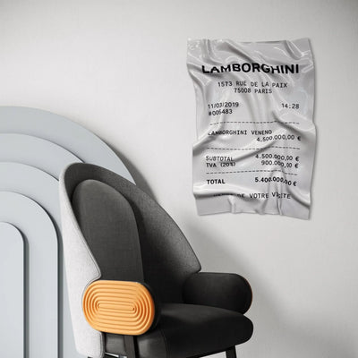Tableau froissé - Reçu Lamborghini "Veneno" - Luxartis