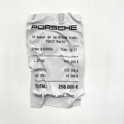 Tableau froissé - Reçu Porsche "GT3 RS" - Luxartis