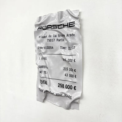 Tableau froissé - Reçu Porsche "GT3 RS" - Luxartis