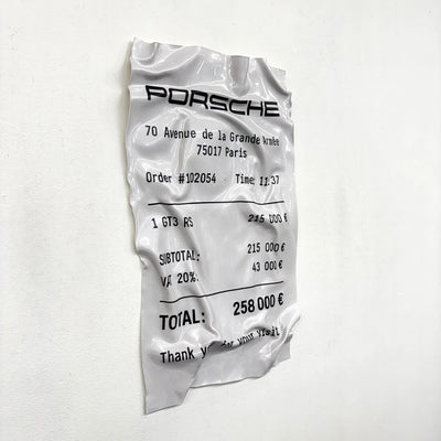 Tableau froissé - Reçu Porsche "GT3 RS" - Luxartis