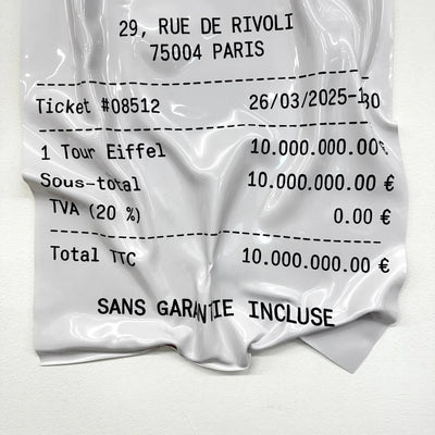 Tableau froissé - Reçu Ville de Paris "Tour Eiffel" - Luxartis