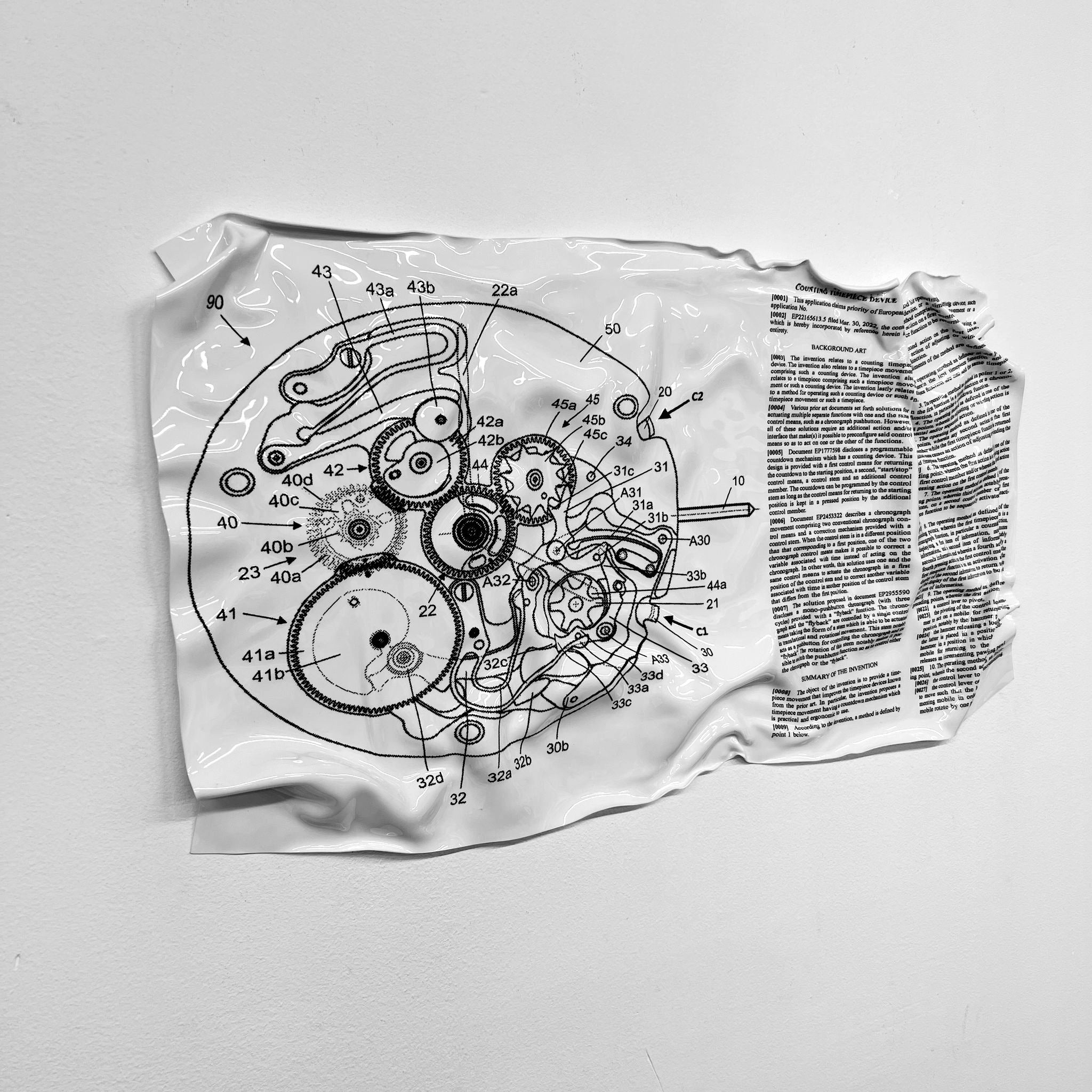 Tableau froissé - Rolex Counting Timepiece Device - Luxartis
