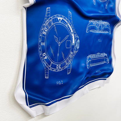 Tableau froissé - Rolex patern bleu - Luxartis
