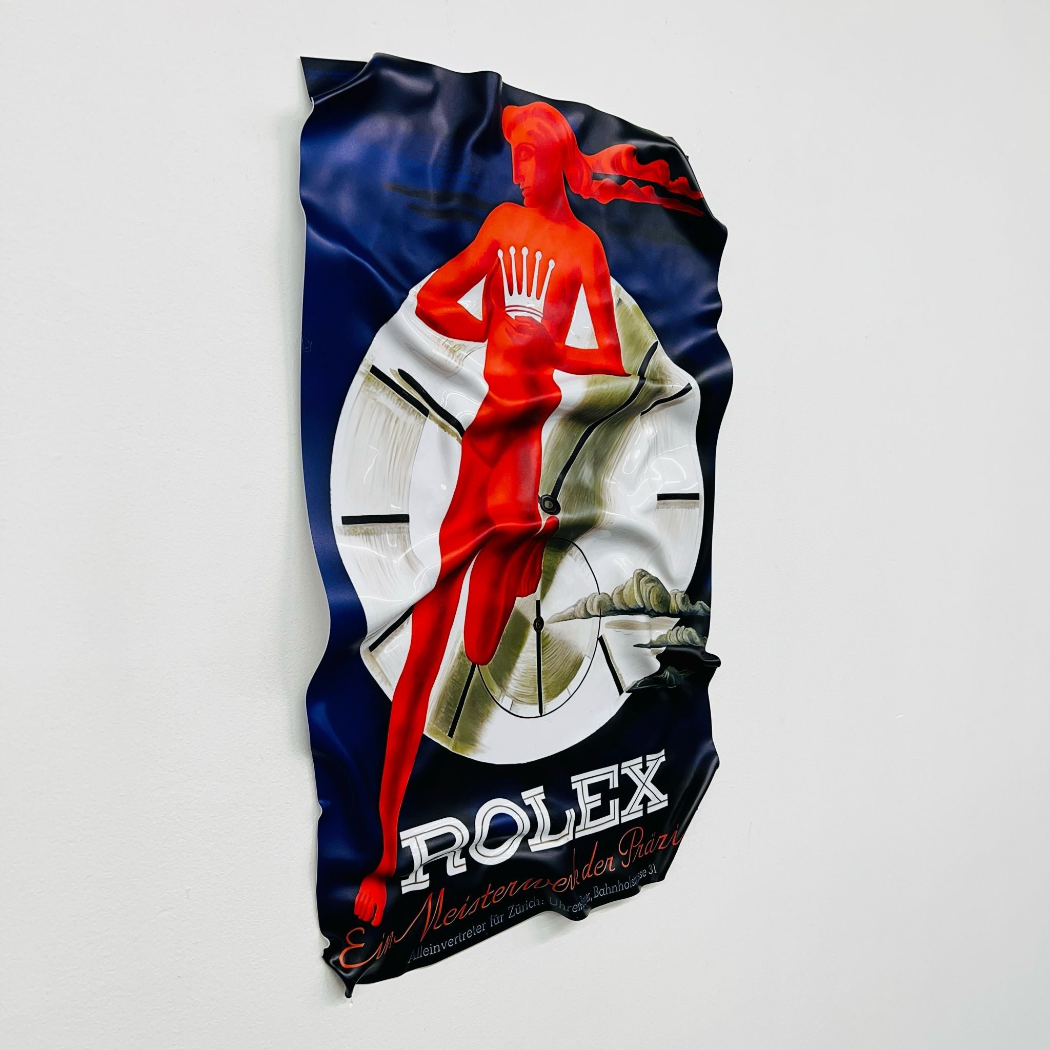 Tableau froissé - Rolex Pub Ancienne - Luxartis