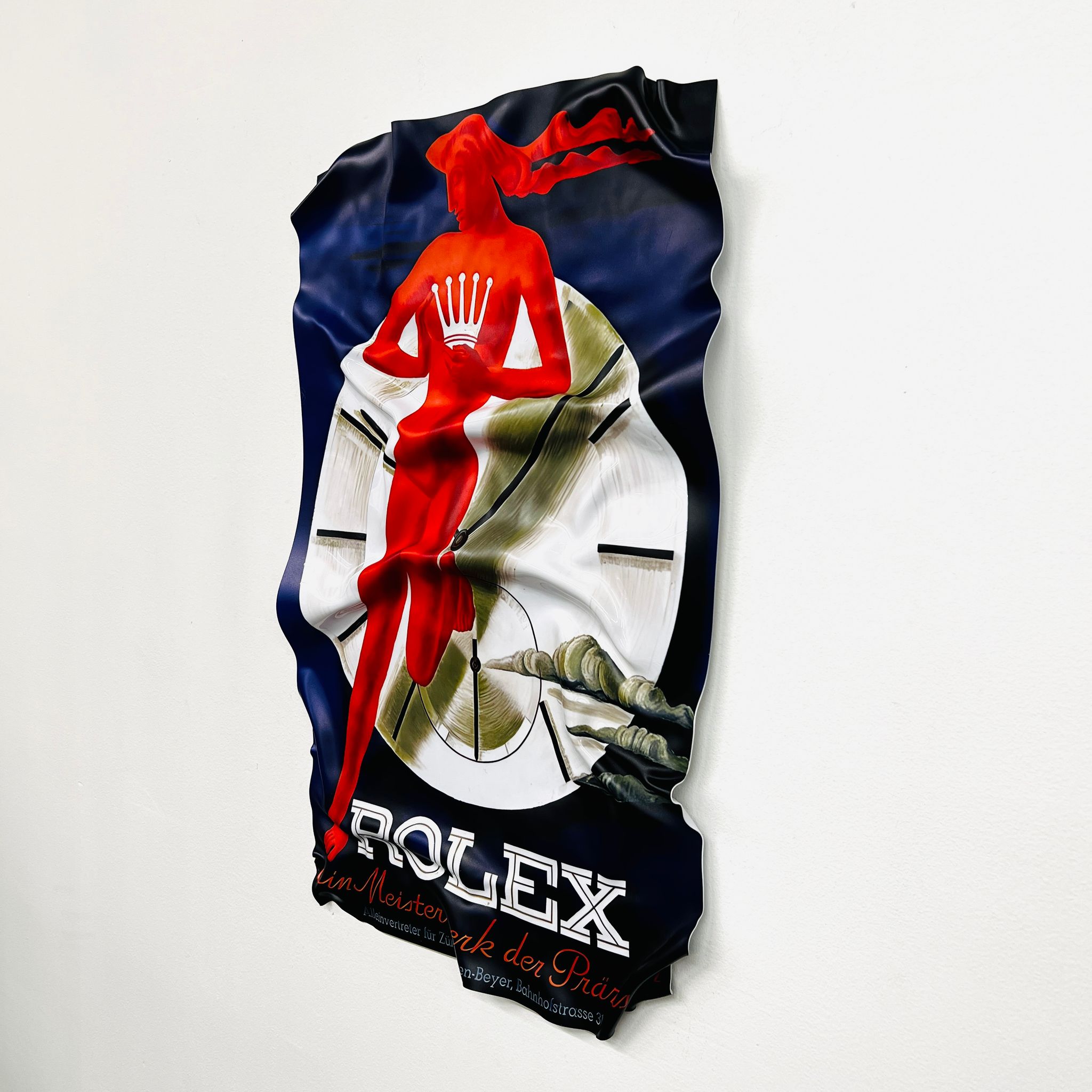 Tableau froissé - Rolex Pub Ancienne - Luxartis