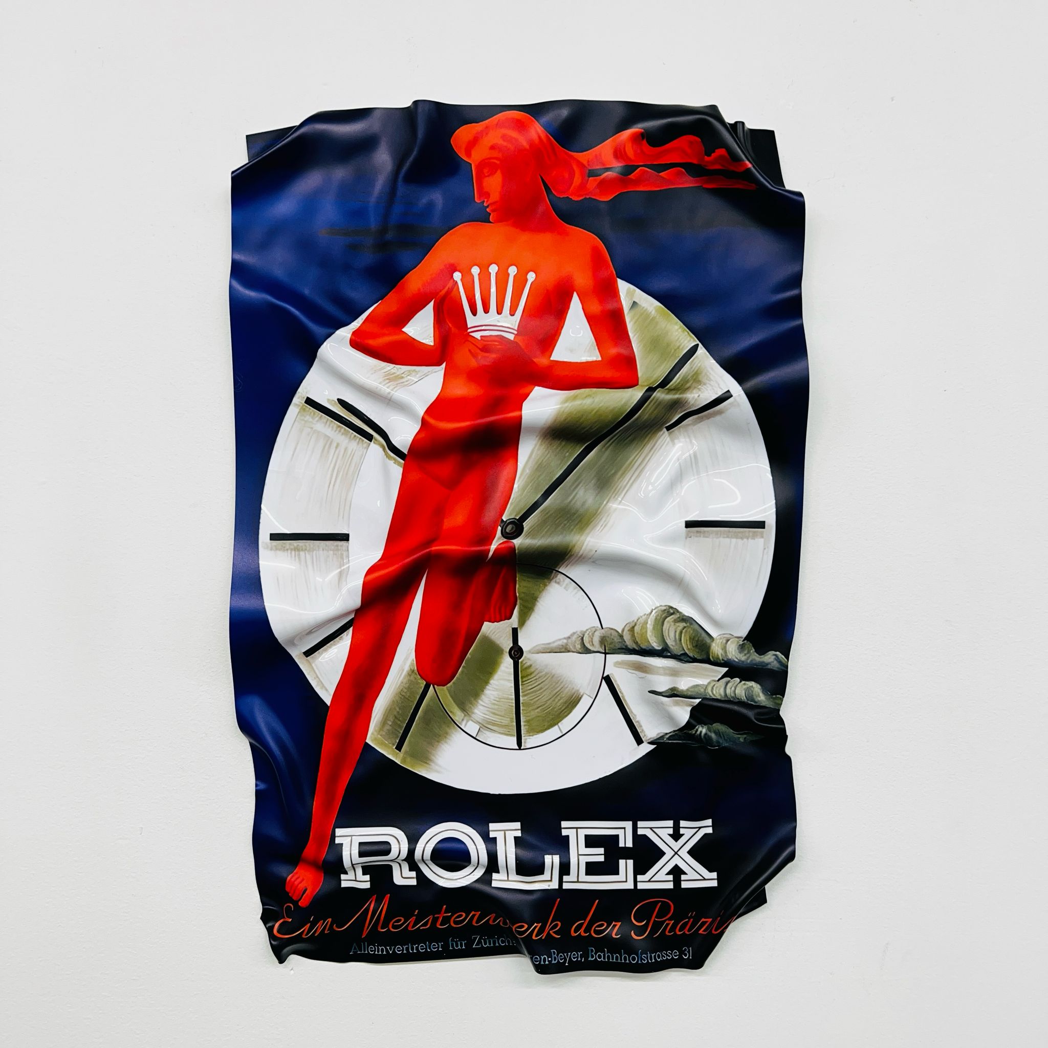 Tableau froissé - Rolex Pub Ancienne - Luxartis