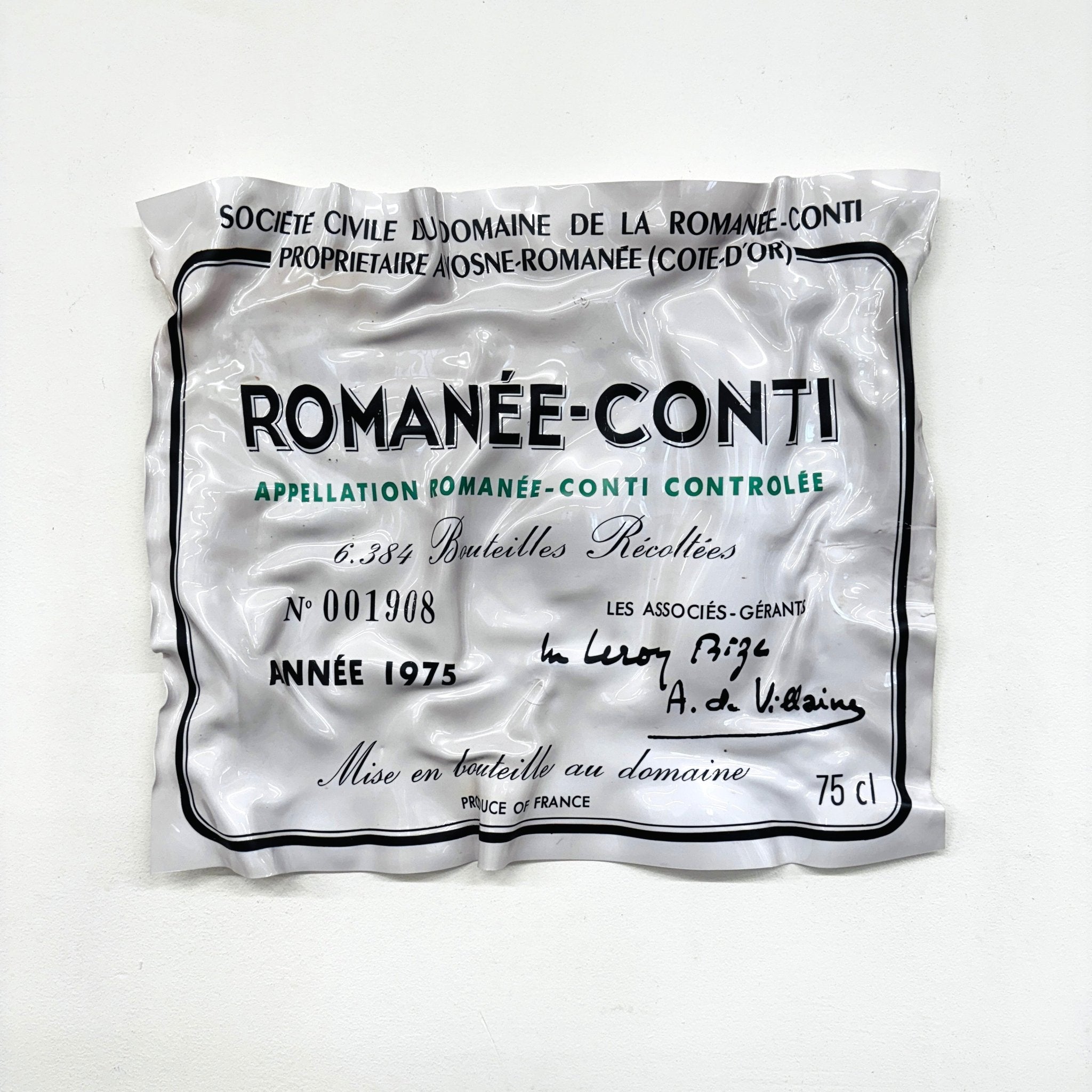 Tableau froissé - Romanée Conti 1975 - Luxartis