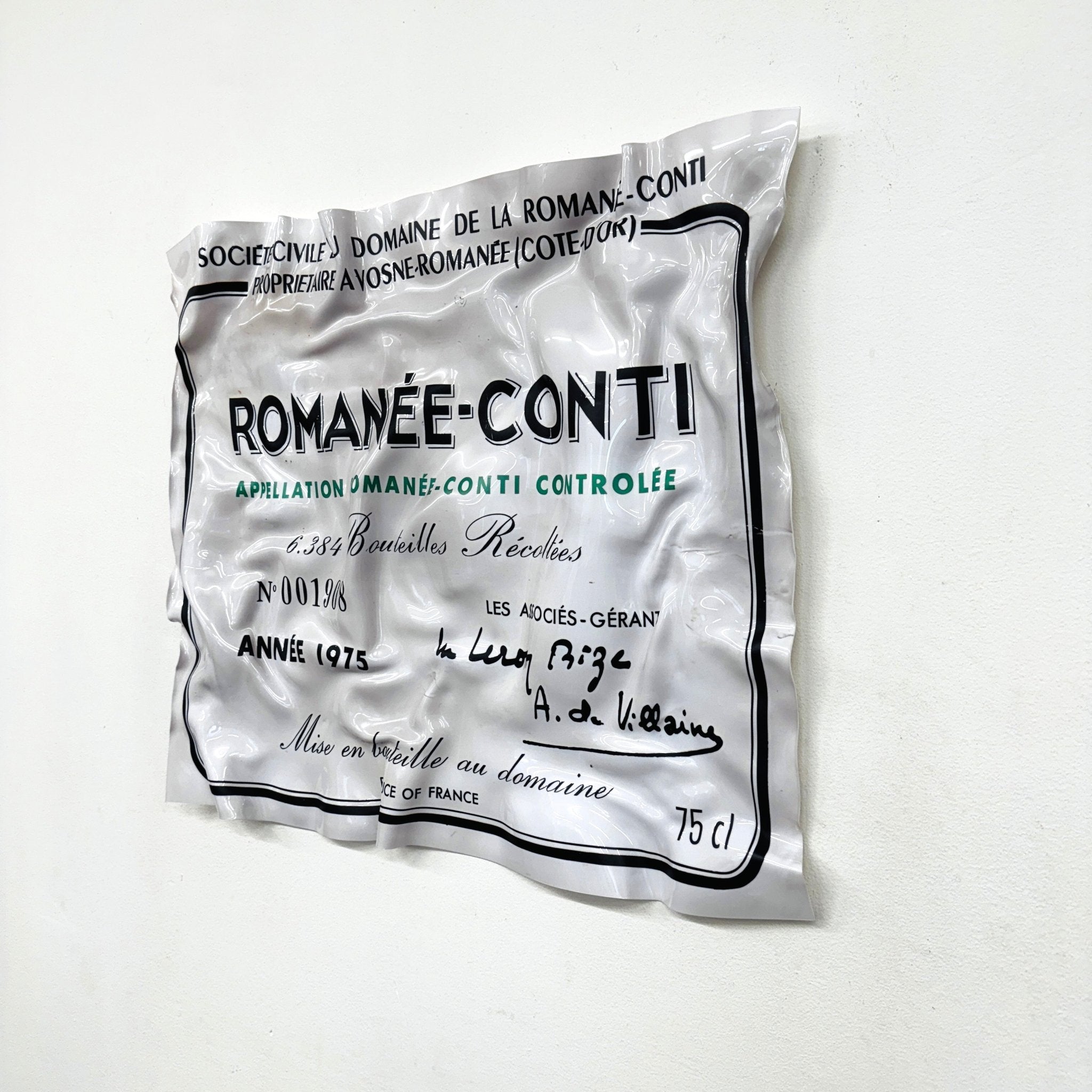 Tableau froissé - Romanée Conti 1975 - Luxartis