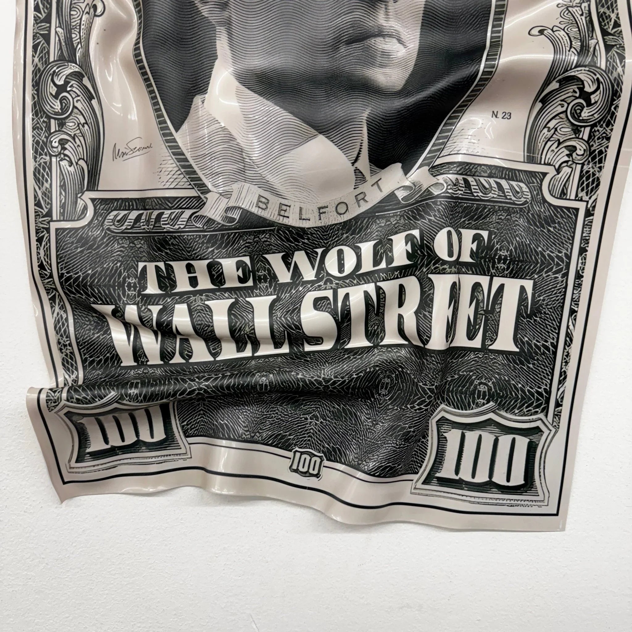 Tableau froissé - The Wolf of Wall Street "Dollar Art" - Luxartis