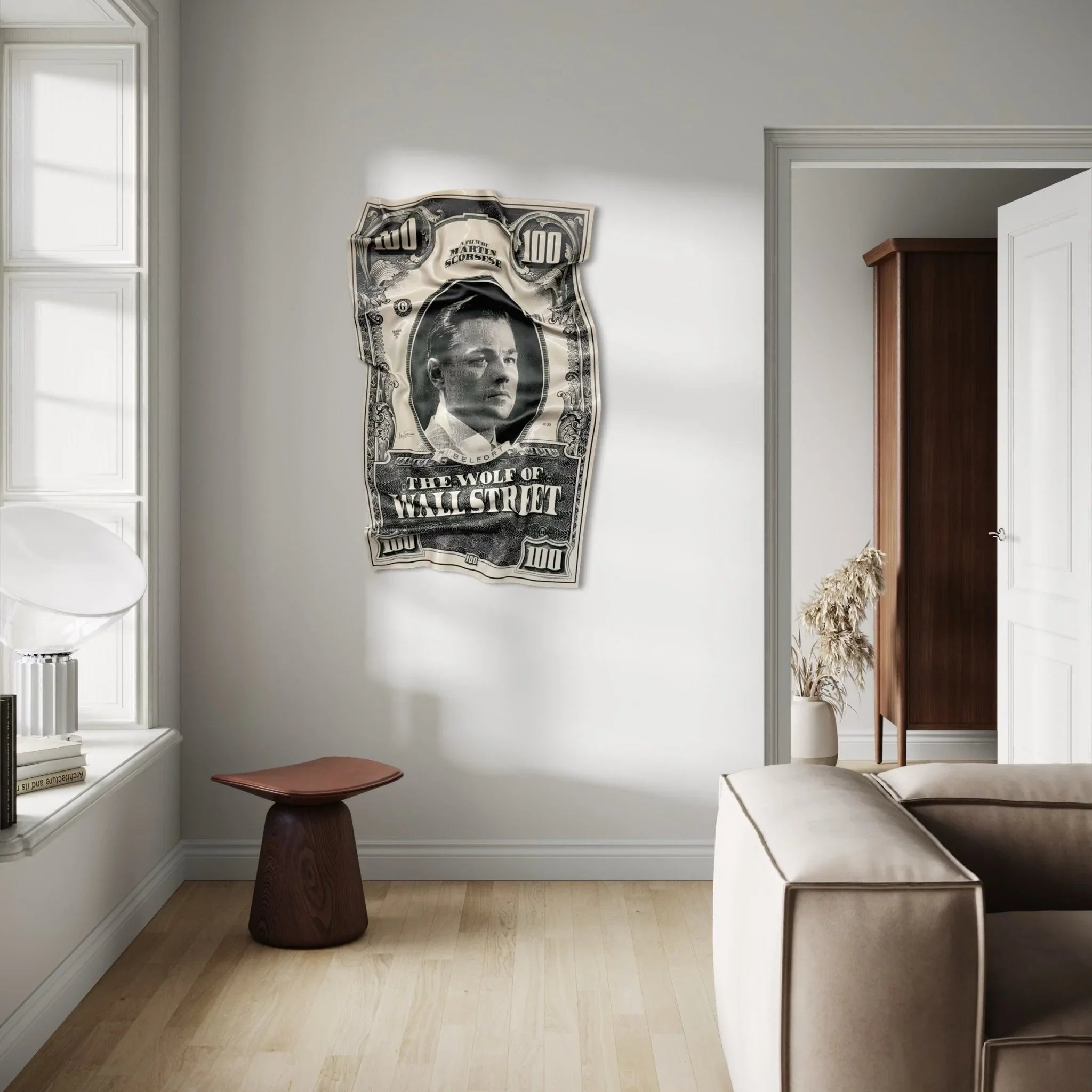 Tableau froissé - The Wolf of Wall Street "Dollar Art" - Luxartis