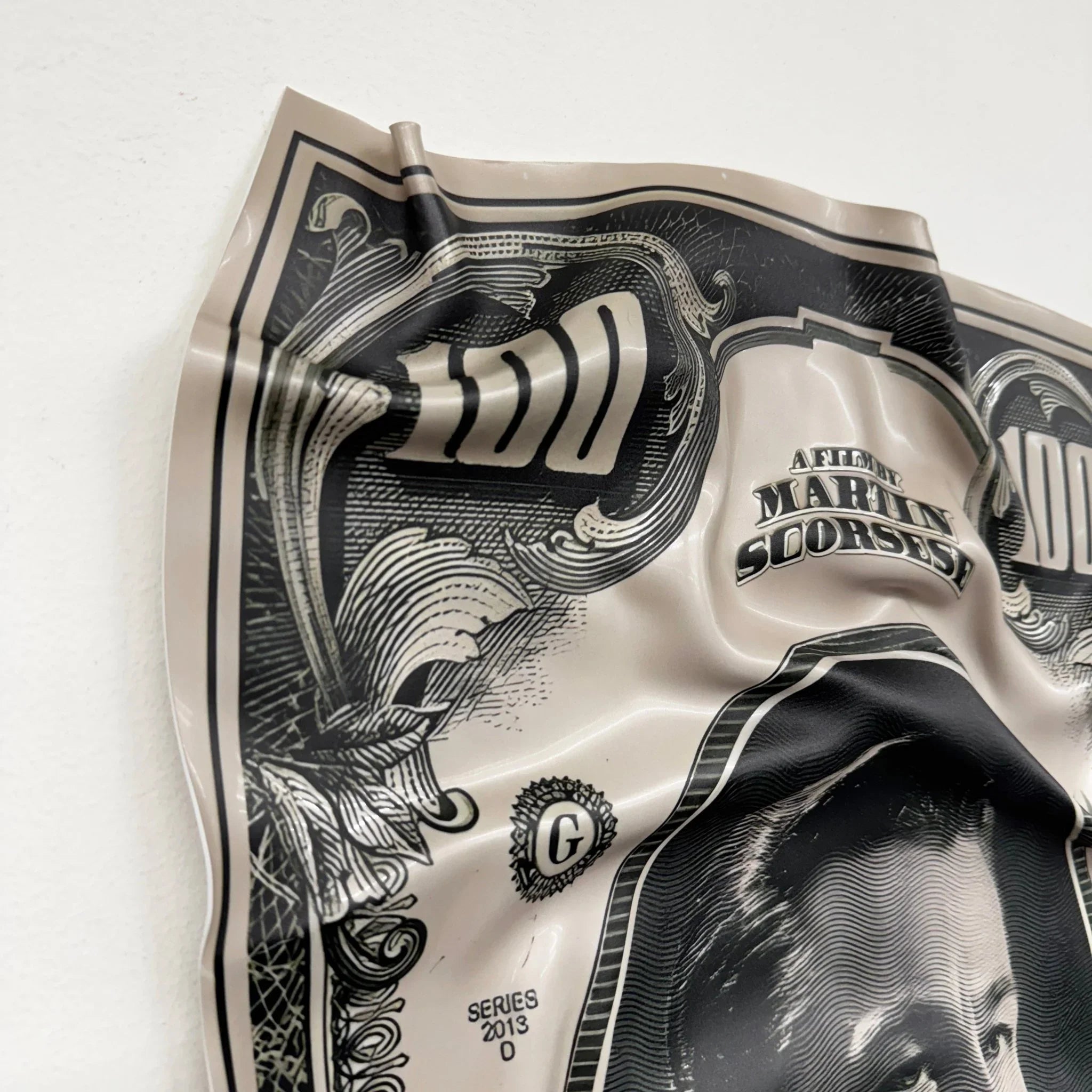 Tableau froissé - The Wolf of Wall Street "Dollar Art" - Luxartis