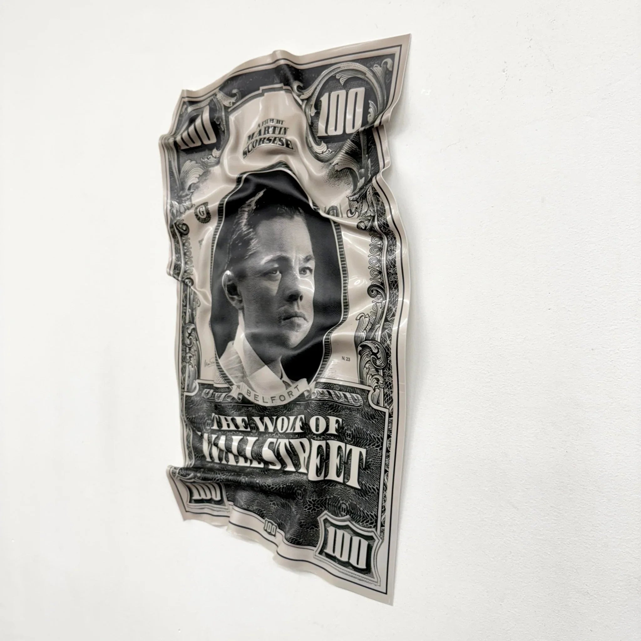 Tableau froissé - The Wolf of Wall Street "Dollar Art" - Luxartis
