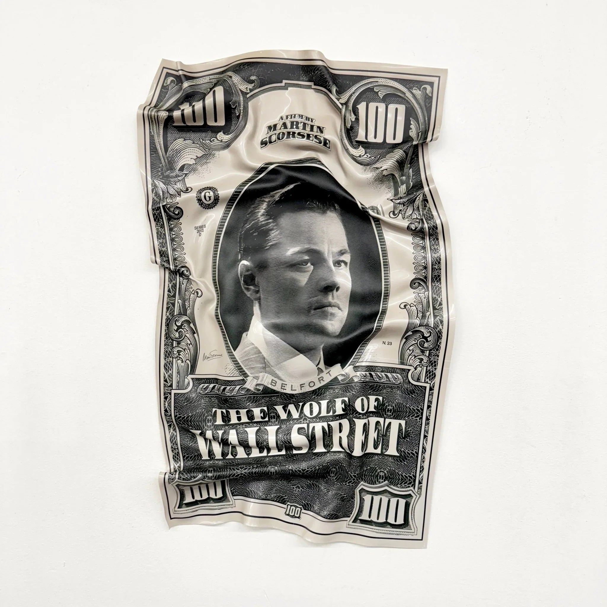 Tableau froissé - The Wolf of Wall Street "Dollar Art" - Luxartis