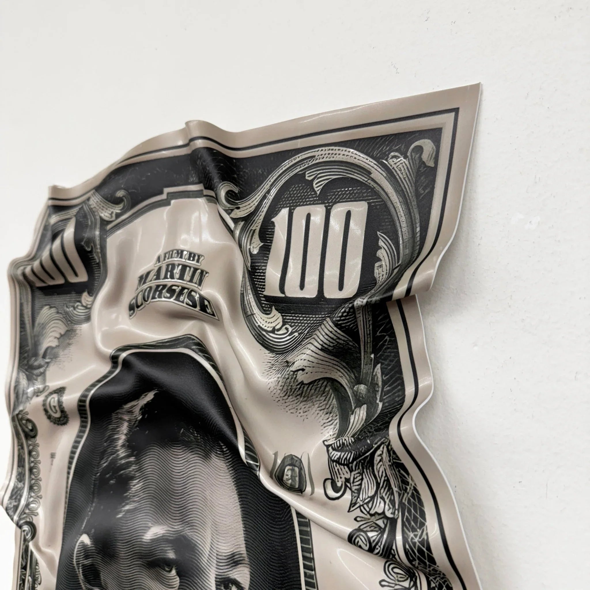 Tableau froissé - The Wolf of Wall Street "Dollar Art" - Luxartis