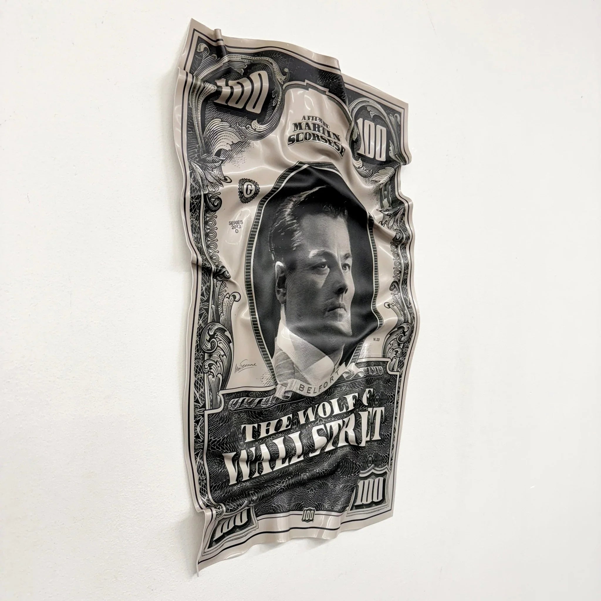 Tableau froissé - The Wolf of Wall Street "Dollar Art" - Luxartis