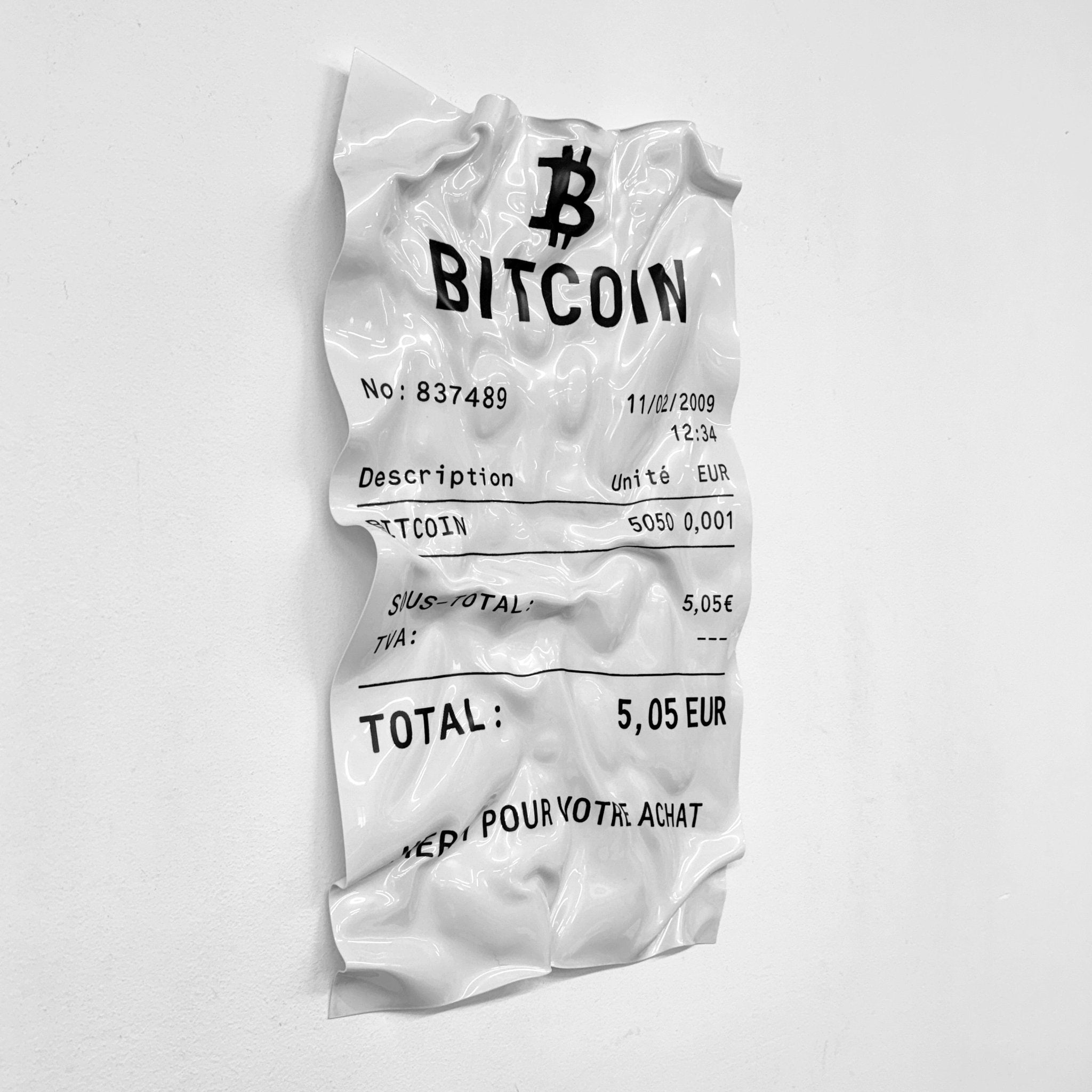 Tableau froissé - Ticket "Bitcoin" - Luxartis
