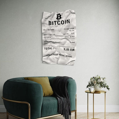 Tableau froissé - Ticket "Bitcoin" - Luxartis