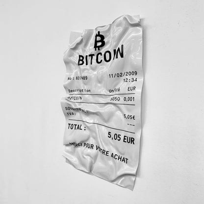 Tableau froissé - Ticket "Bitcoin" - Luxartis