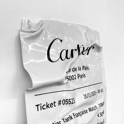 Tableau froissé - Ticket "Cartier" - Luxartis