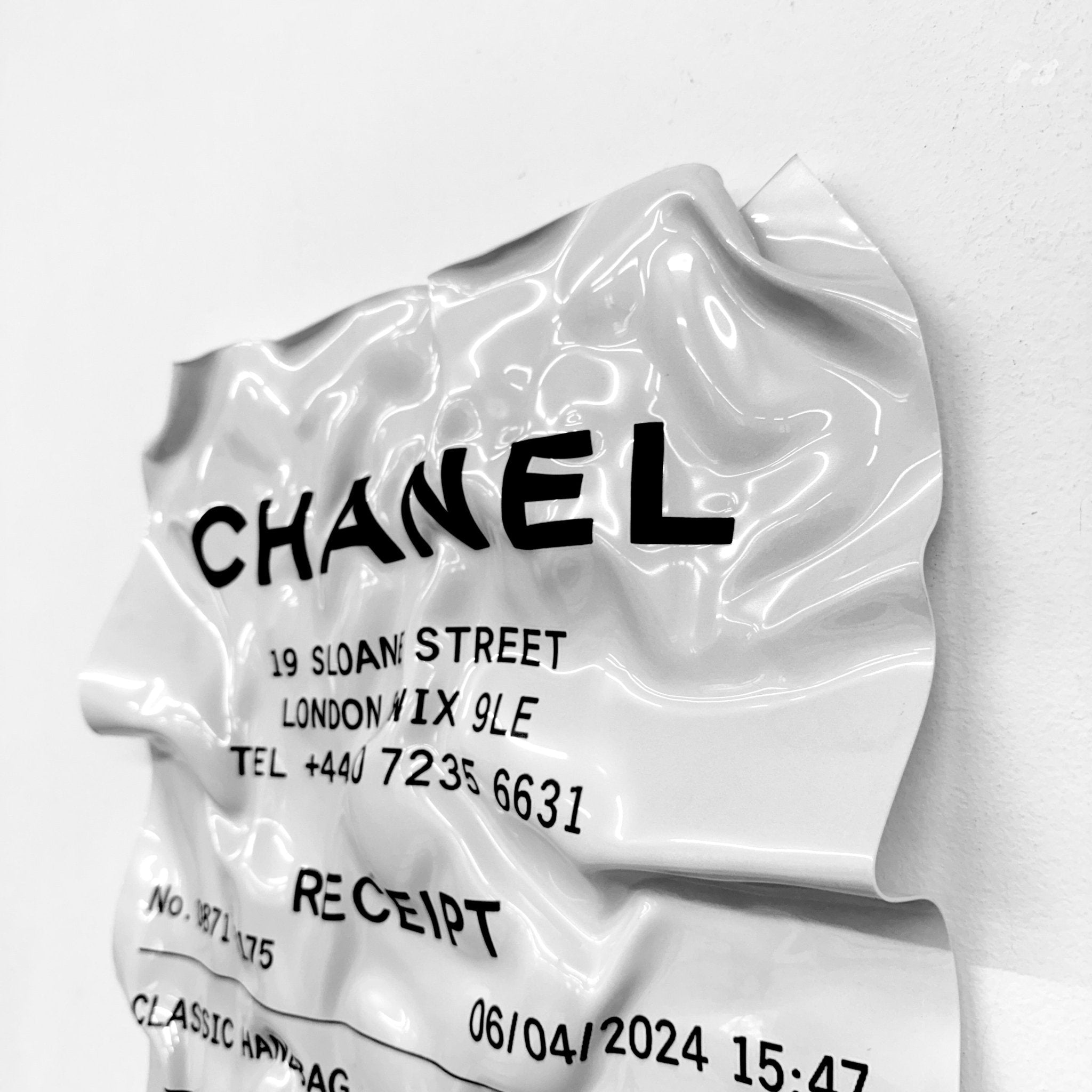 Tableau froissé - Ticket "Chanel" - Luxartis