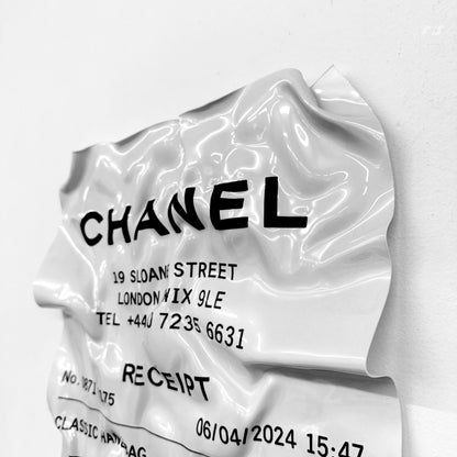 Tableau froissé - Ticket "Chanel" - Luxartis