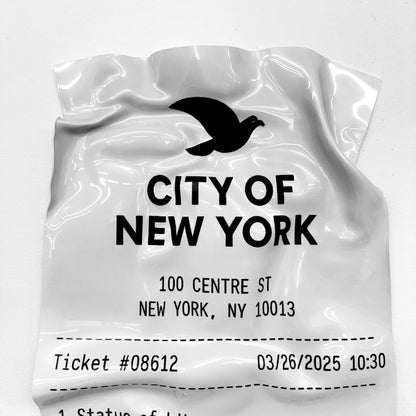Tableau froissé - Ticket "City Of New York" - Luxartis