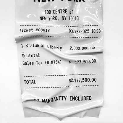 Tableau froissé - Ticket "City Of New York" - Luxartis