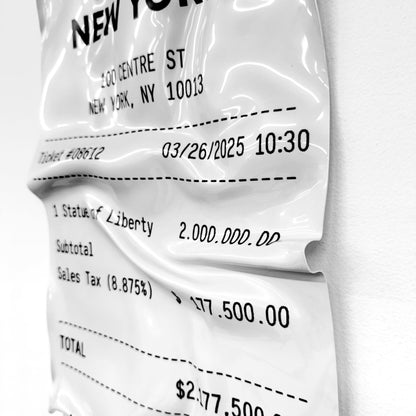 Tableau froissé - Ticket "City Of New York" - Luxartis