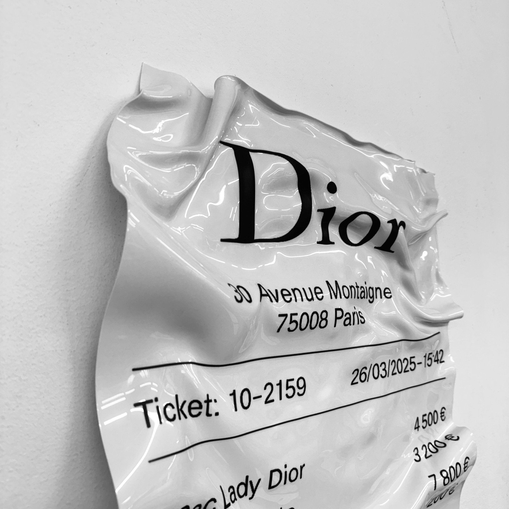 Tableau froissé - Ticket "Dior" - Luxartis