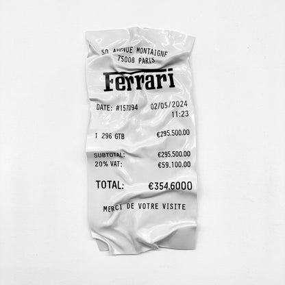 Tableau froissé - Ticket "Ferrari" - Luxartis