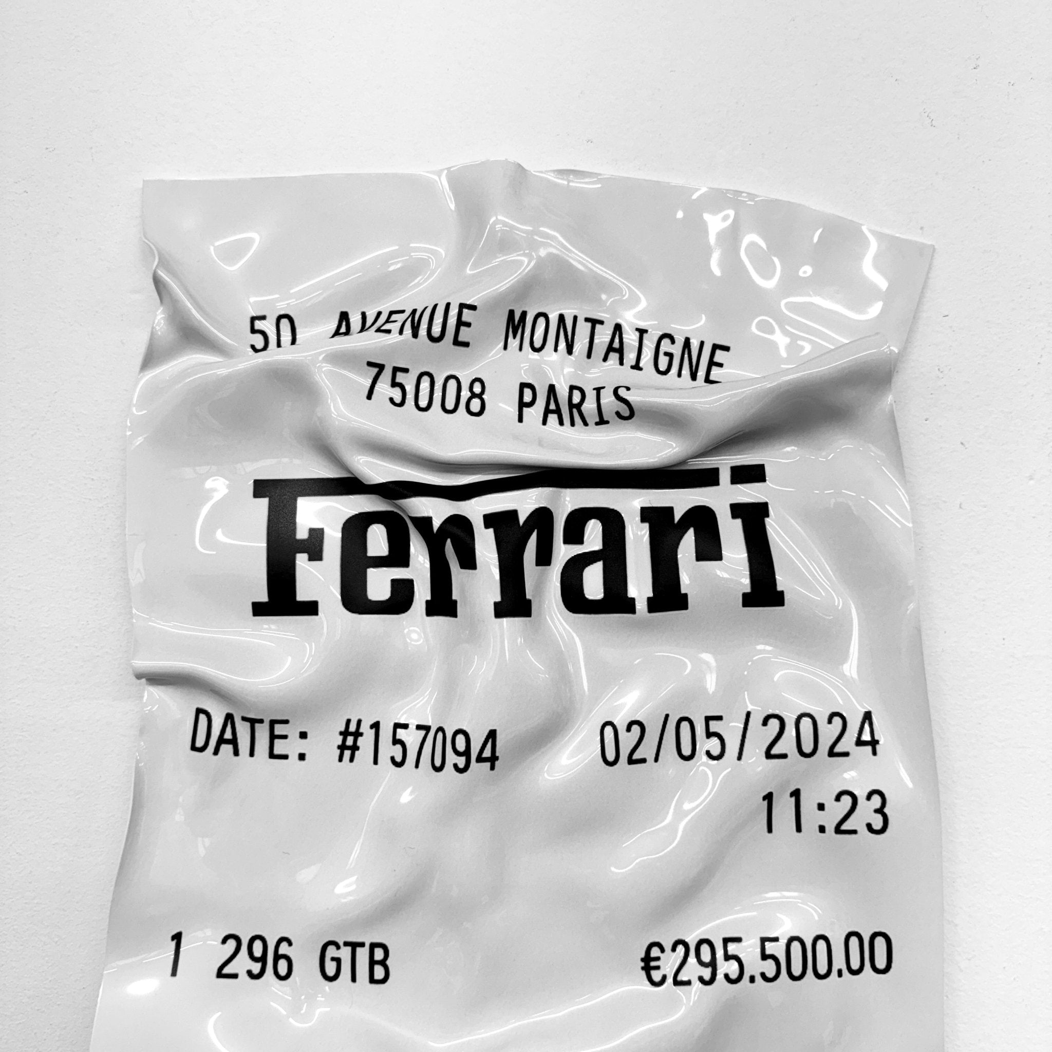 Tableau froissé - Ticket "Ferrari" - Luxartis