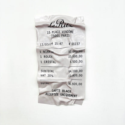 Tableau froissé - Ticket "Le Ritz" - Luxartis