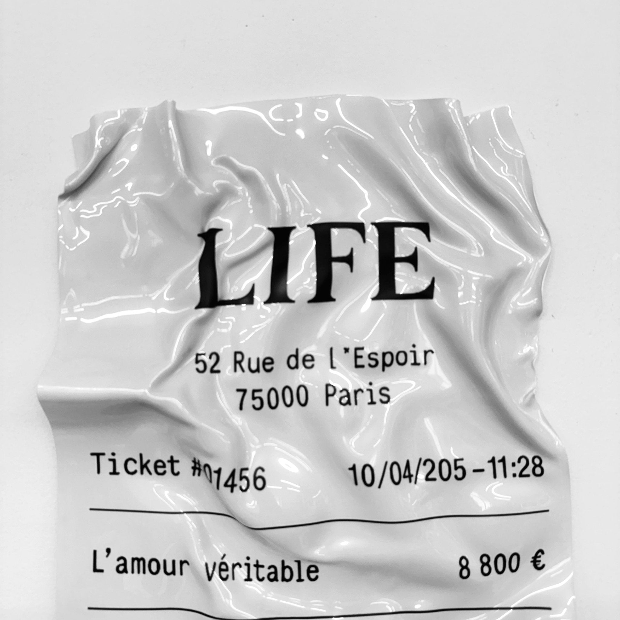 Tableau froissé - Ticket "Life" - Luxartis