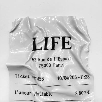 Tableau froissé - Ticket "Life" - Luxartis