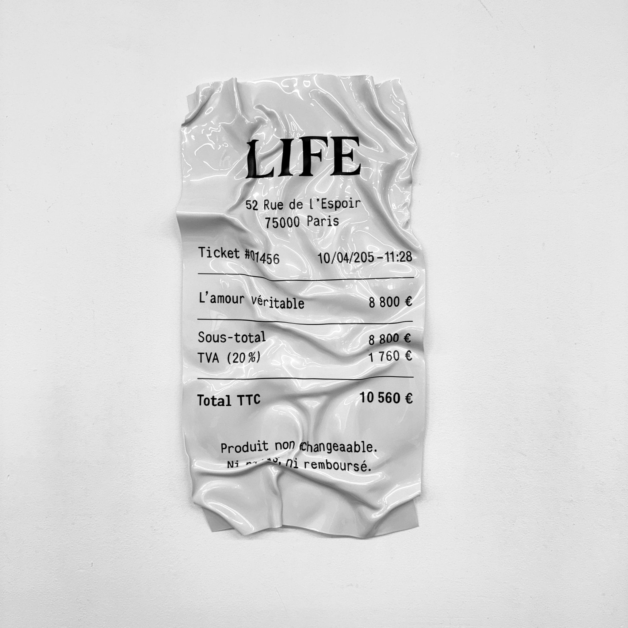 Tableau froissé - Ticket "Life" - Luxartis