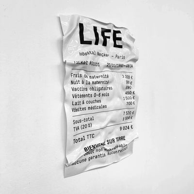 Tableau froissé - Ticket "Life" - Luxartis